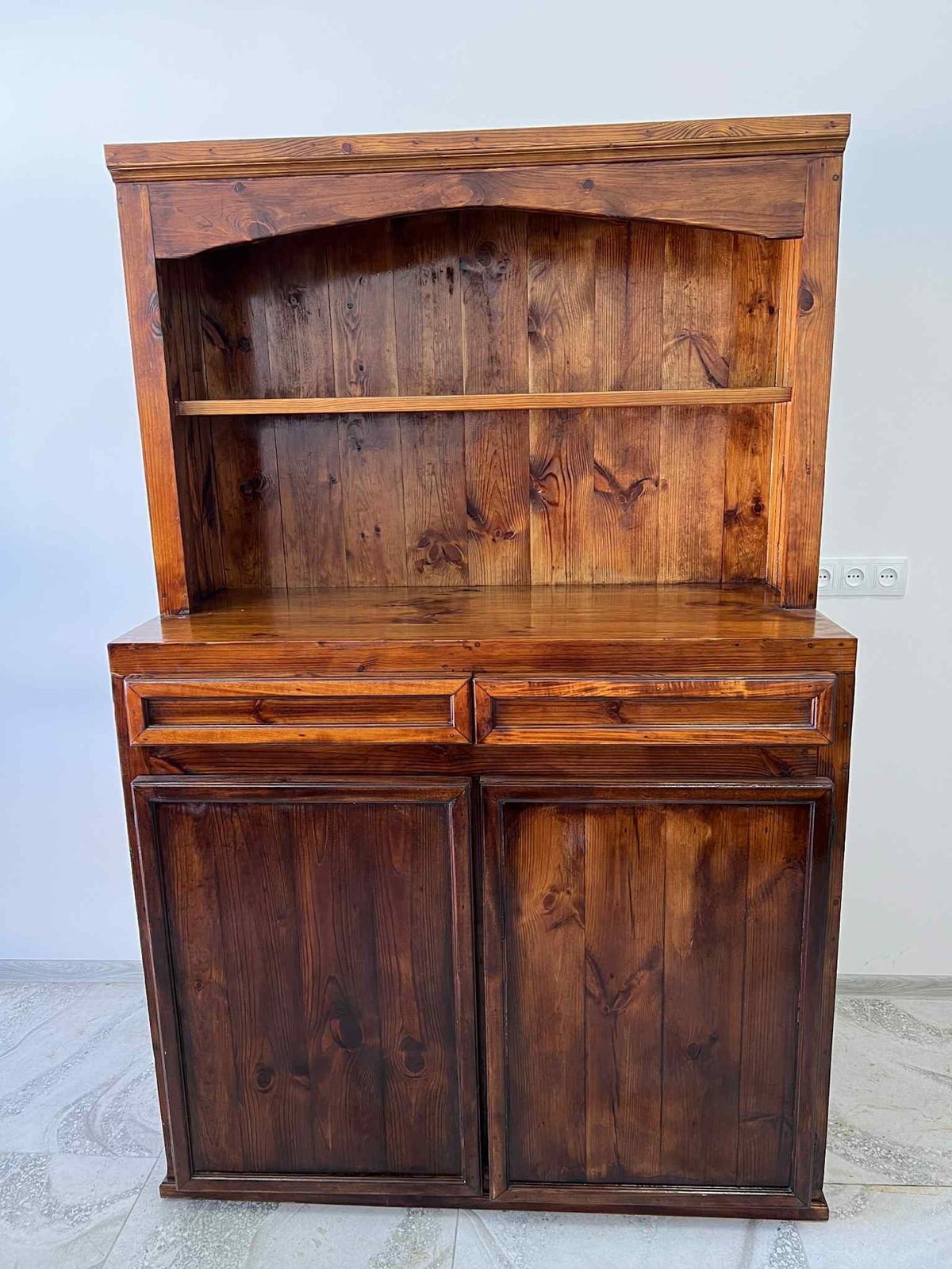 Solid timber dresser with open shelving